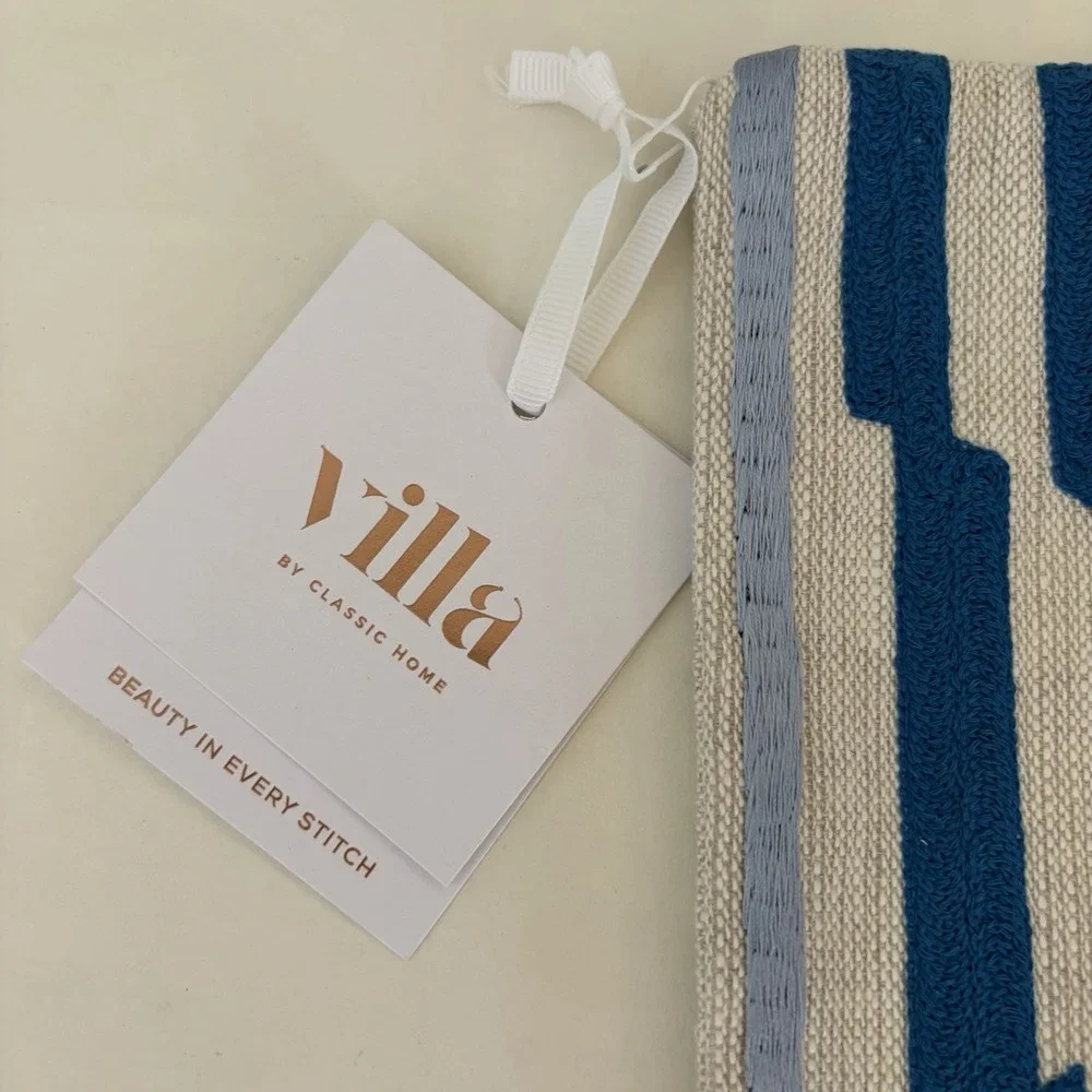 Villa Classic Home Maine Myrtle Green 22x22 Pillow Cover Pottery Barn Linen Blue